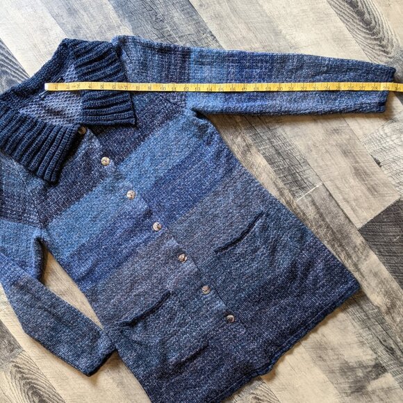 Peruvian Connection Cardigan Sweater Tunic Large Cotton Alpaca Wool - Picture 6 of 7